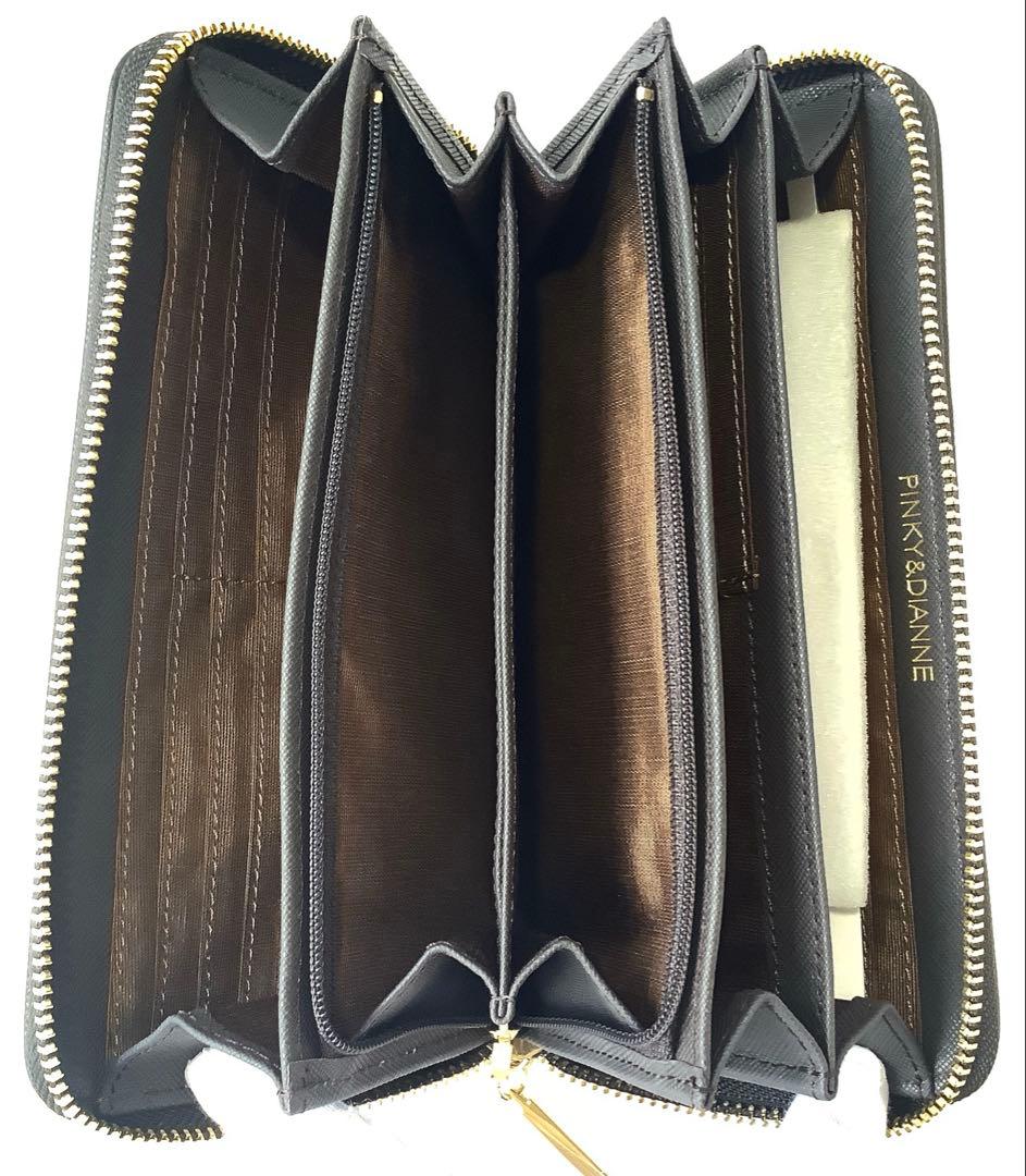 新品★ピンキー＆ダイアン★パドロック ラウンドファスナー長財布★ブラウン茶