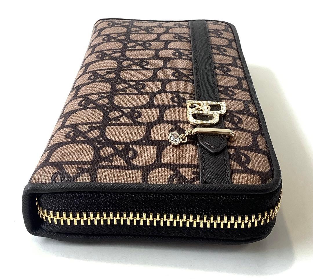 新品★ピンキー＆ダイアン★パドロック ラウンドファスナー長財布★ブラウン茶