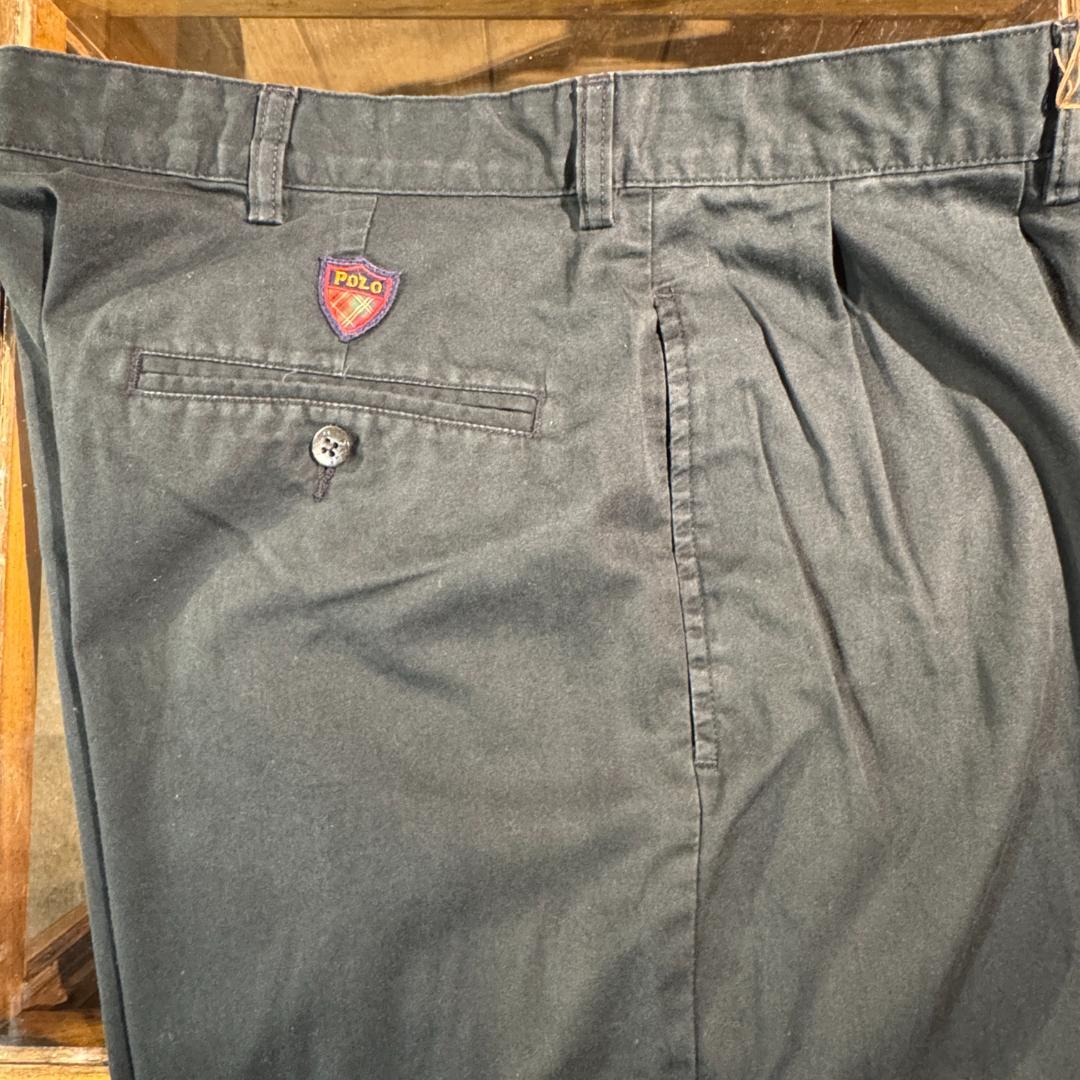 90s ポロ ラルフローレン ゴルフ ブラック コットン チノ アンドリュー