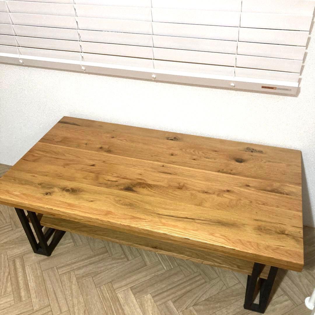 写真追加⇒（美品）ローテブル・オシャレ オーク無垢材 約一年使用