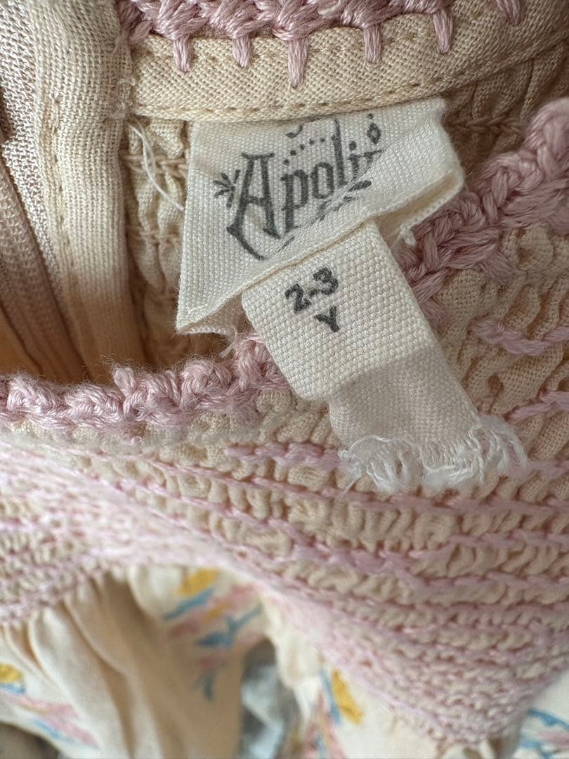 Apolina 刺繍入り長袖ワンピース 2-3Y