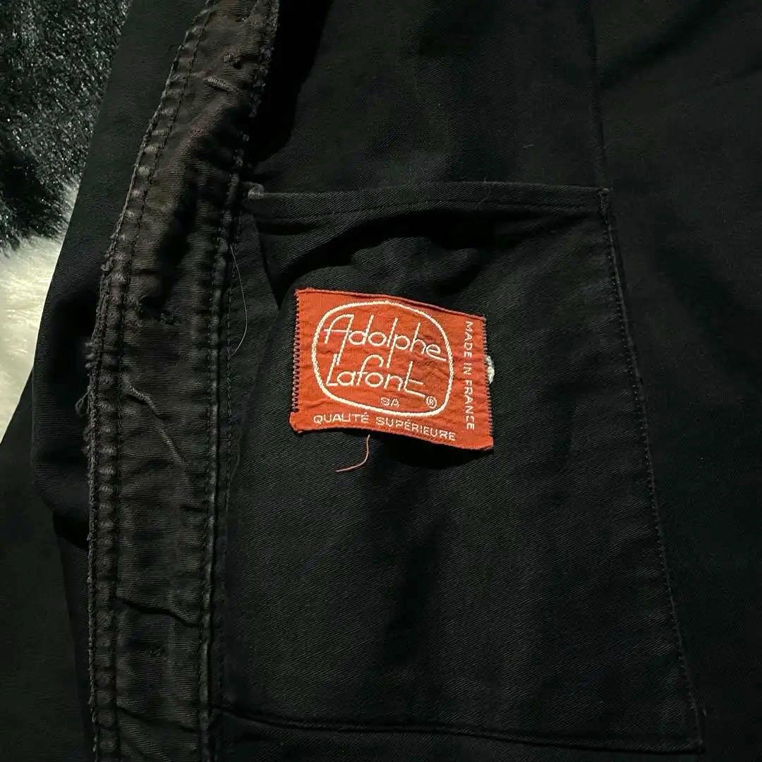 70’s Adolphe Lafont ブラックモールスキンジャケット フェード