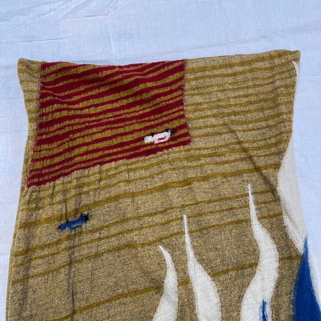 【KAPITAL】Wool Stole 縮絨ウールマフラー 炎ブルー