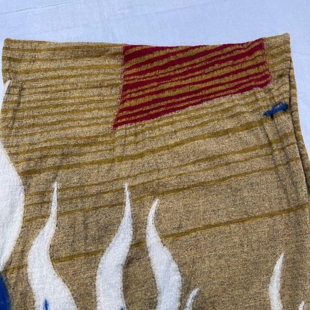 【KAPITAL】Wool Stole 縮絨ウールマフラー 炎ブルー