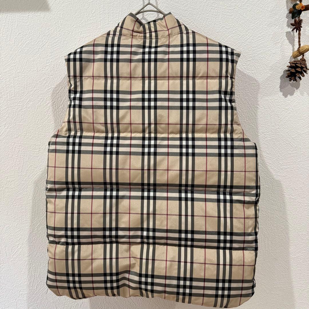 Burberry バーバリー ダウンベスト リバーシブル ノバチェック 赤