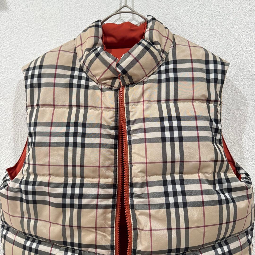 Burberry バーバリー ダウンベスト リバーシブル ノバチェック 赤