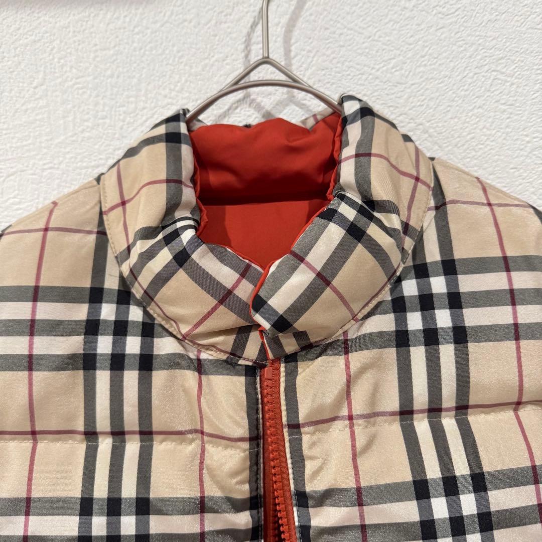 Burberry バーバリー ダウンベスト リバーシブル ノバチェック 赤