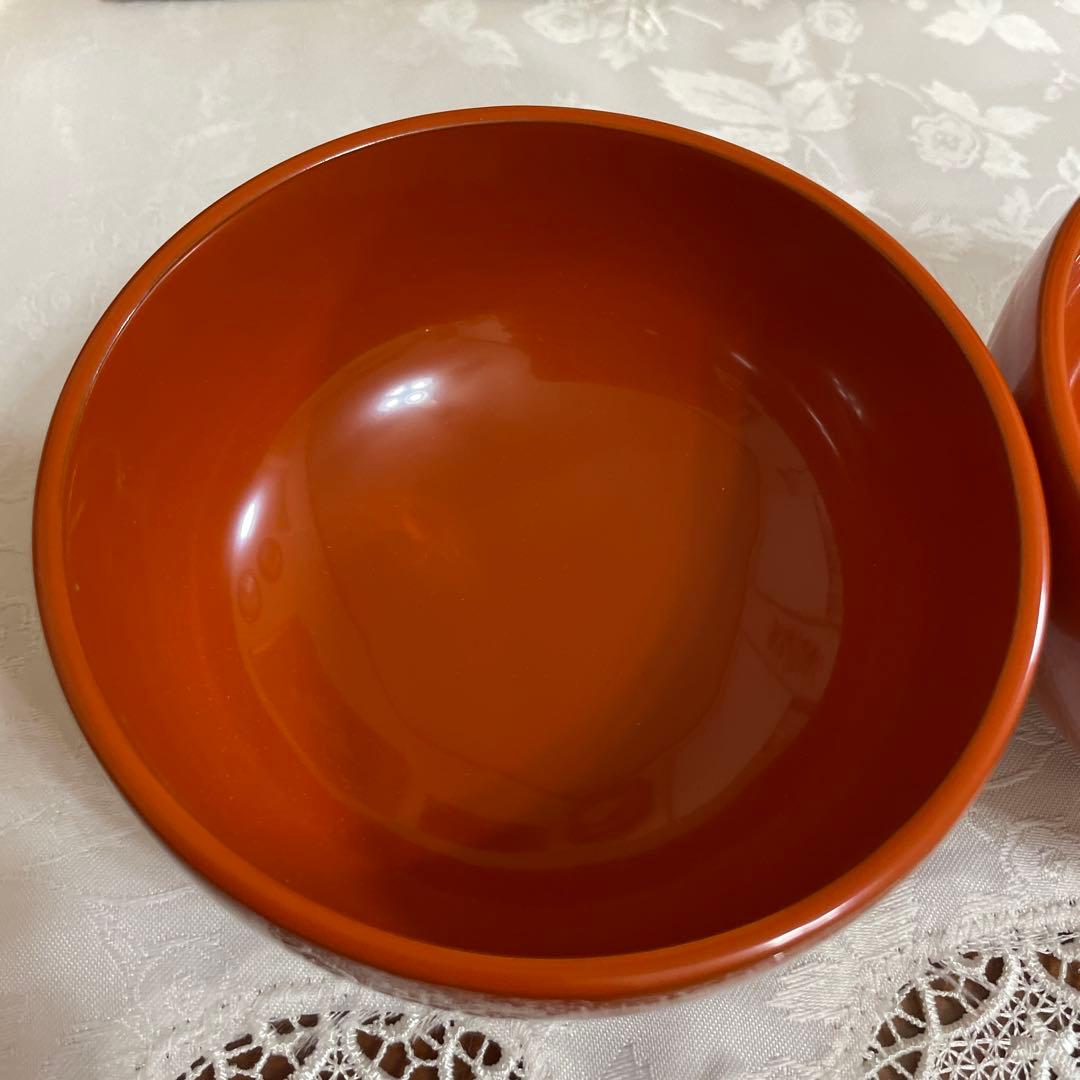 輪島塗　田村造　朱赤　お椀　2客セット　未使用