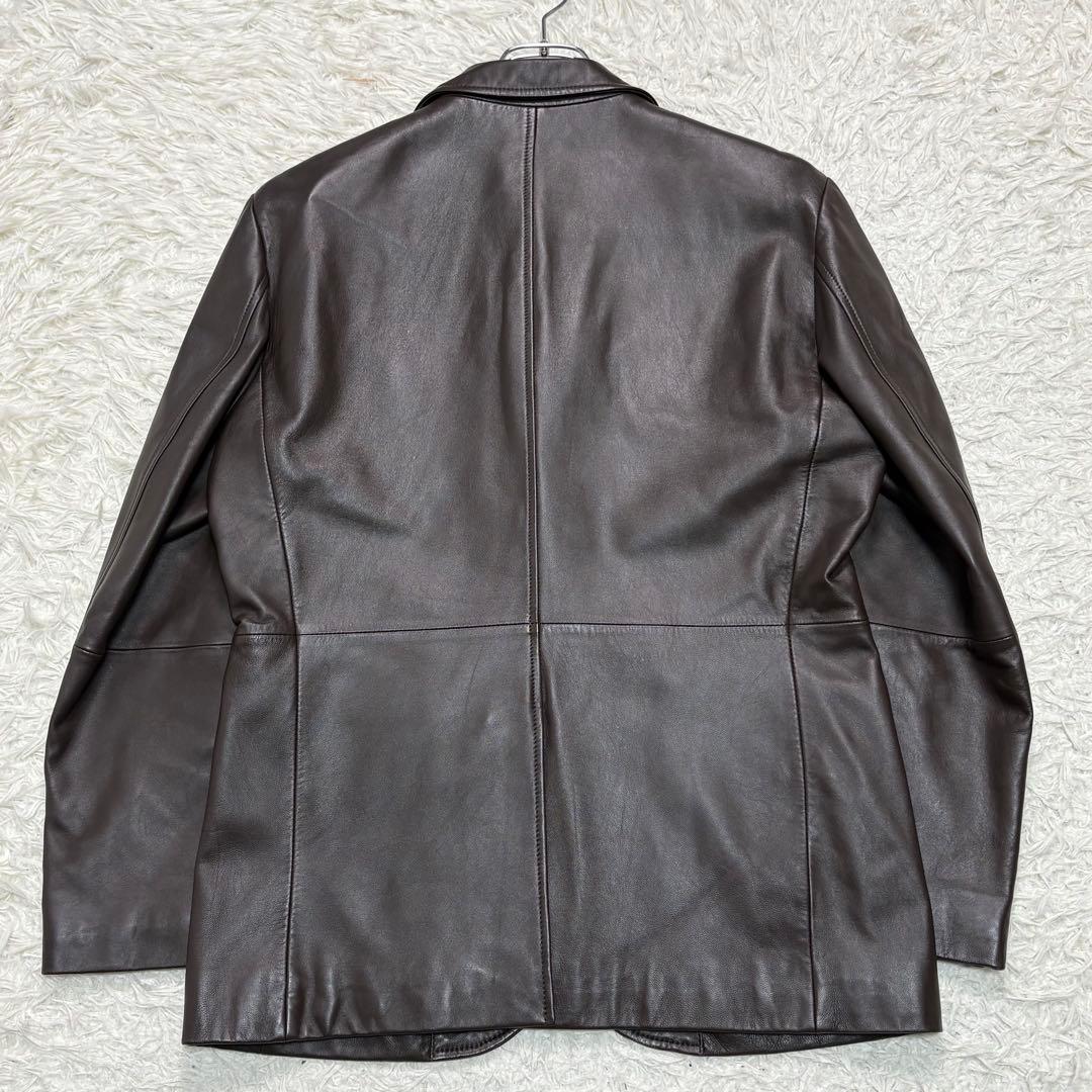 【美品】23区 オンワード樫山 ラムレザー テーラードジャケット Lサイズ