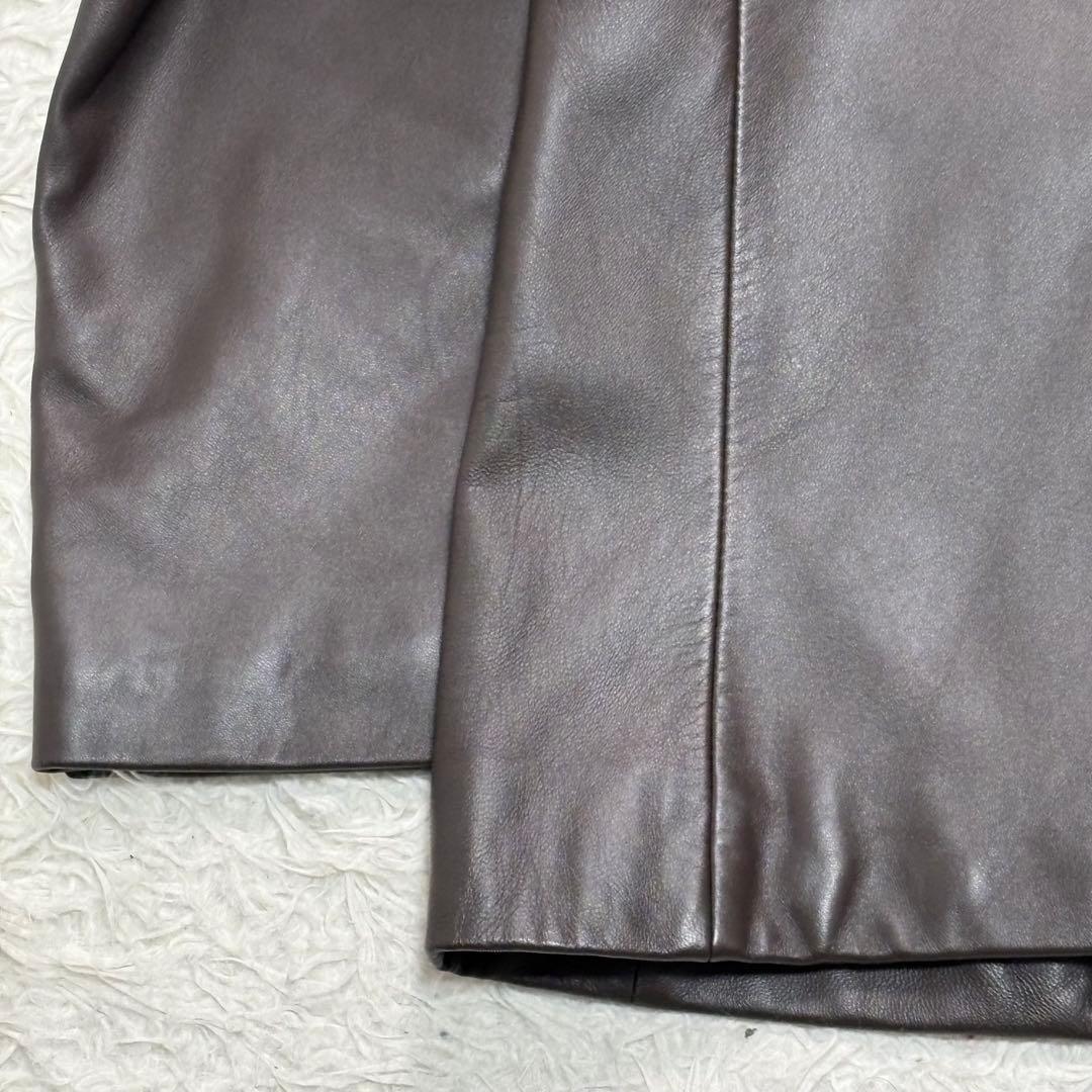 【美品】23区 オンワード樫山 ラムレザー テーラードジャケット Lサイズ