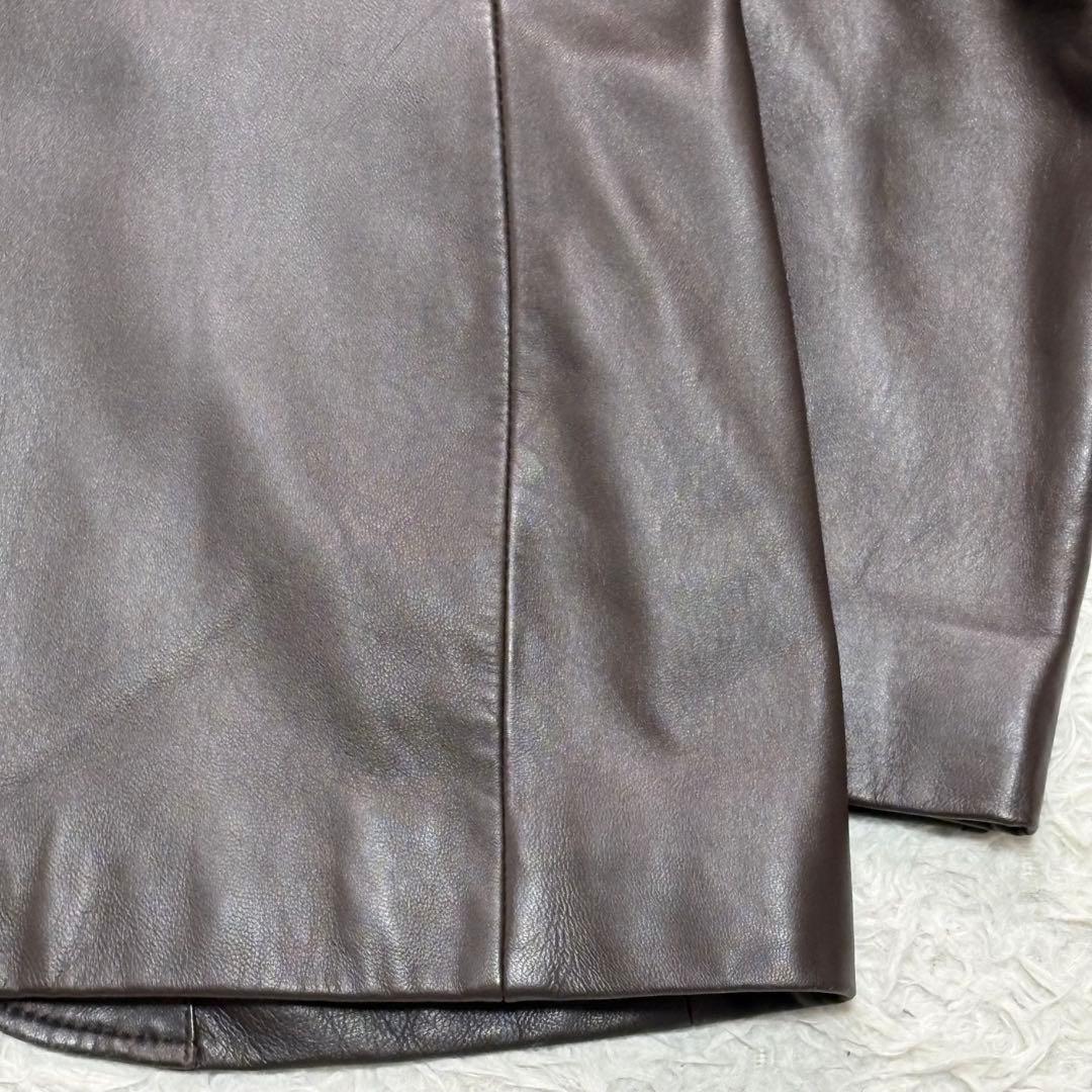 【美品】23区 オンワード樫山 ラムレザー テーラードジャケット Lサイズ