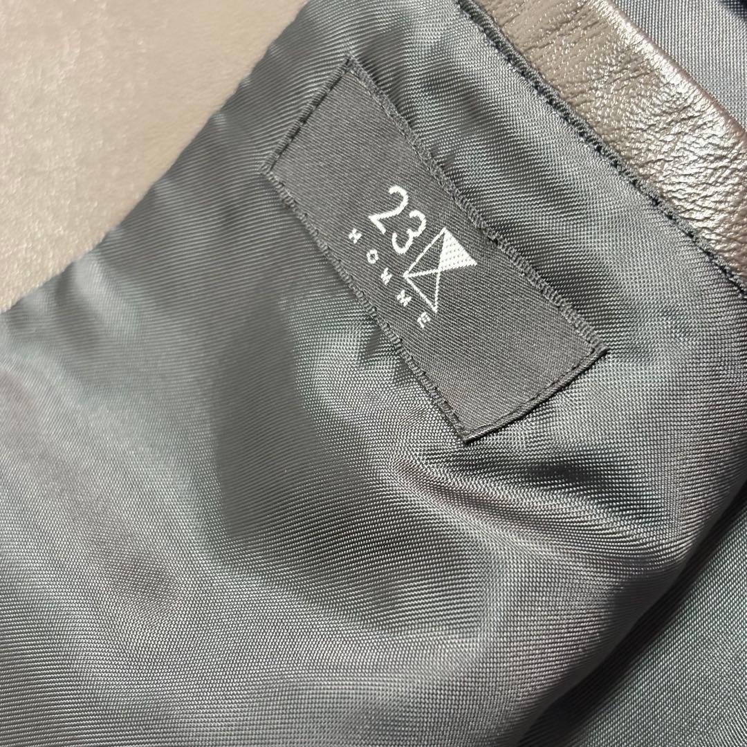 【美品】23区 オンワード樫山 ラムレザー テーラードジャケット Lサイズ