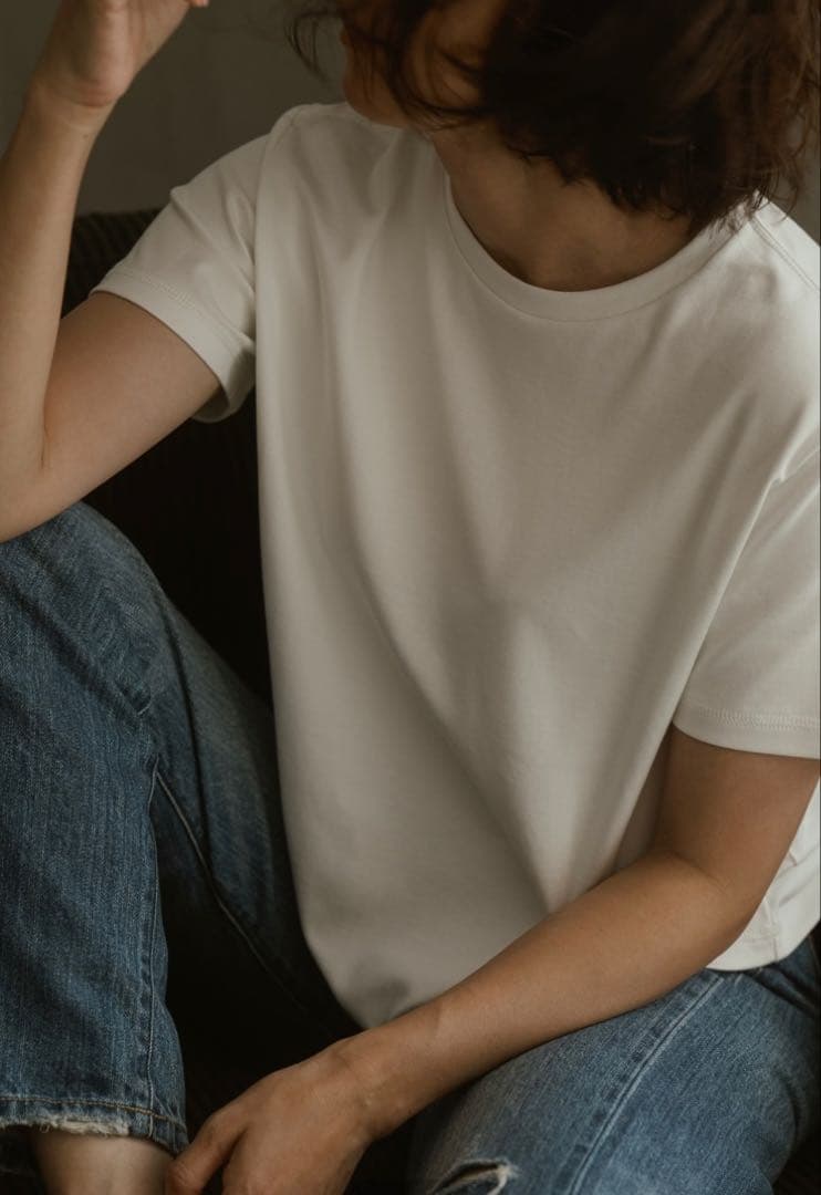 meravel simple comfortable Tee　White