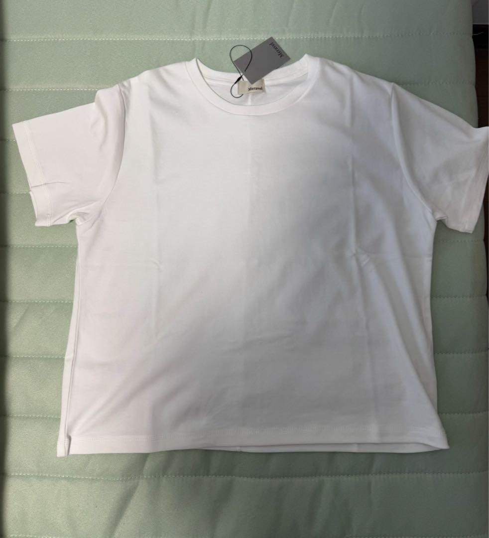 meravel simple comfortable Tee　White