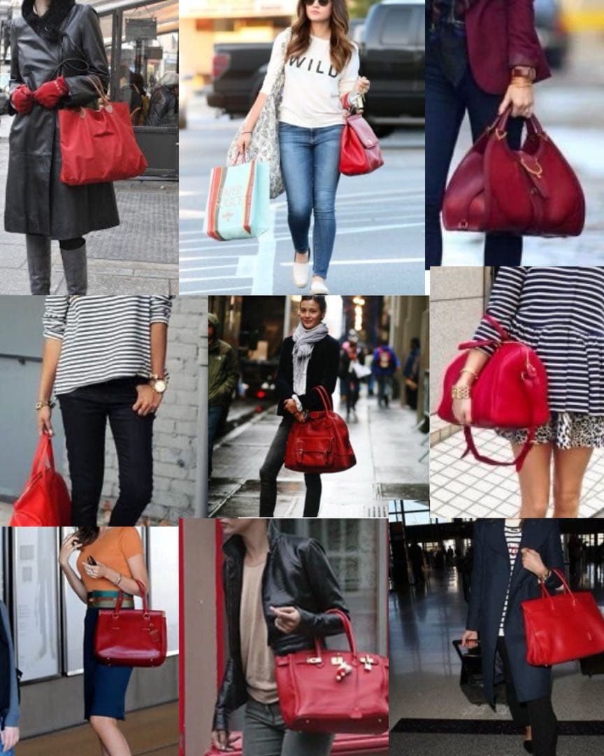 美品 LONGCHAMP 艶やかで上品な赤 しなやかな上質皮革と縫製