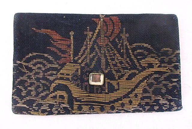 古いキセル・筒＆提げたばこ入れ１点 和柄小物入れ１点 金襴生地小物入れ２点