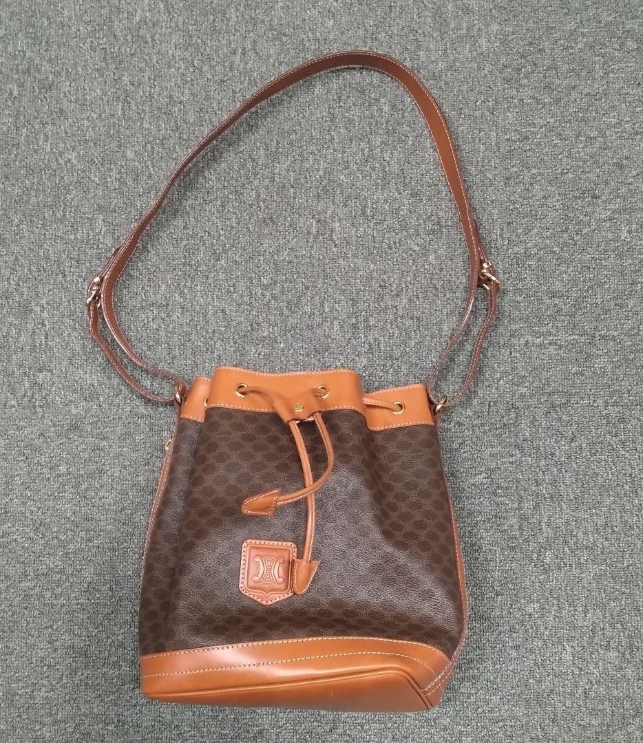 CELINE　マカダムモノグラム巾着ショルダー