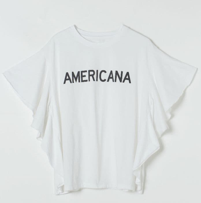 AMERICANAアメリカーナ　frill tee　フリル ロゴTシャツ