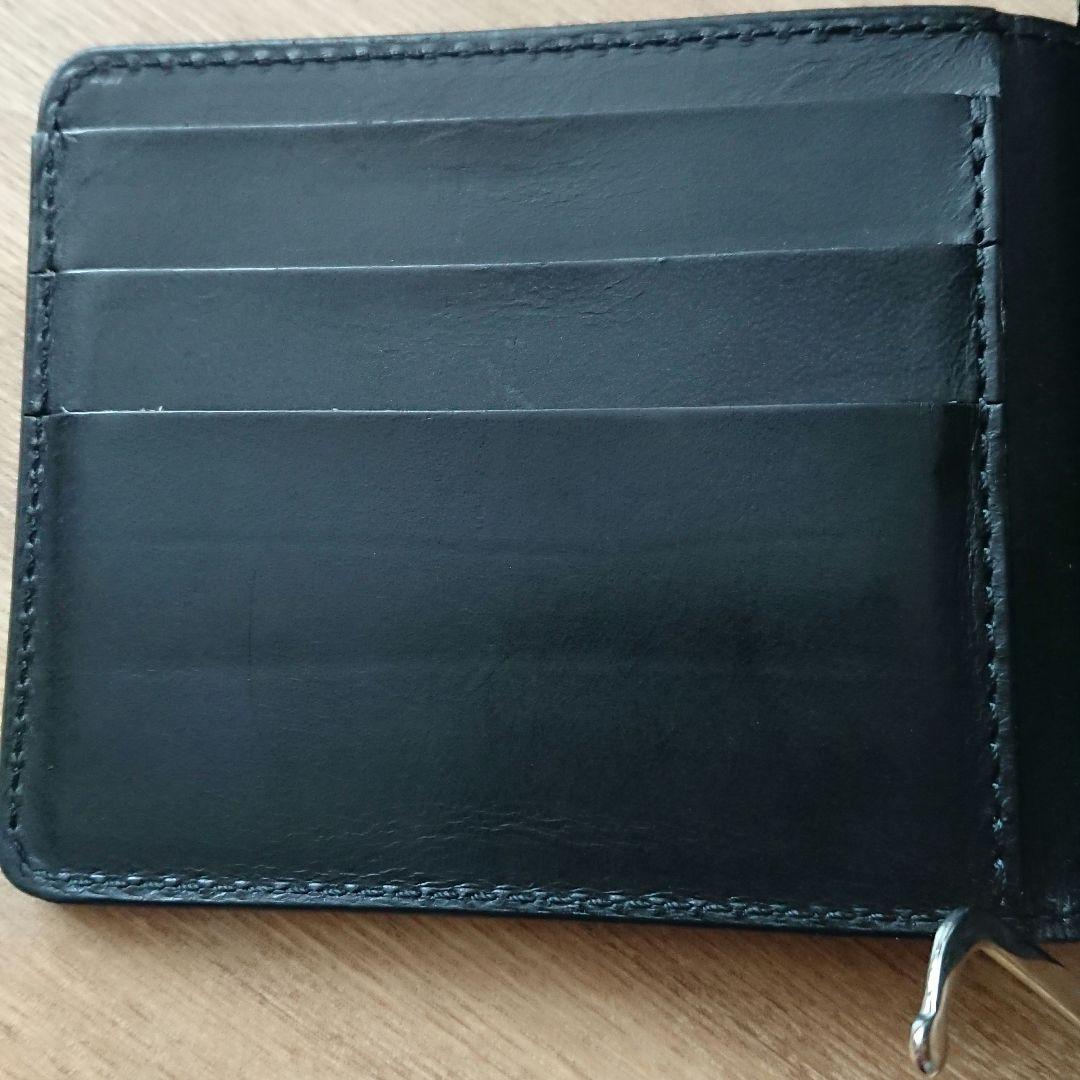 日本製 コードバン マネークリップ 本革 札入れ 札ばさみ 財布 シンプル