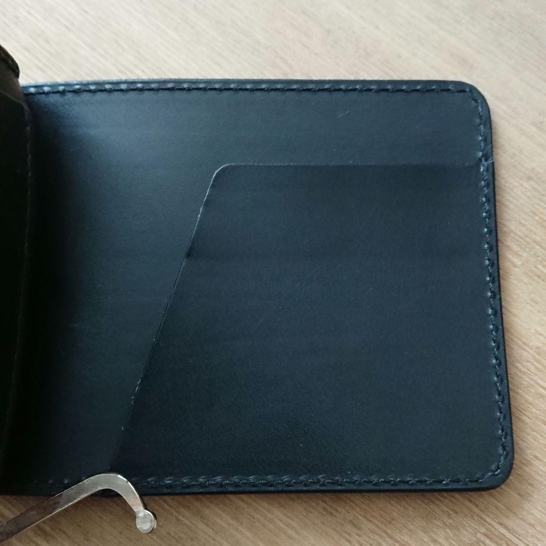 日本製 コードバン マネークリップ 本革 札入れ 札ばさみ 財布 シンプル