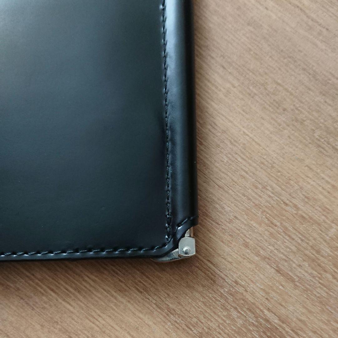 日本製 コードバン マネークリップ 本革 札入れ 札ばさみ 財布 シンプル