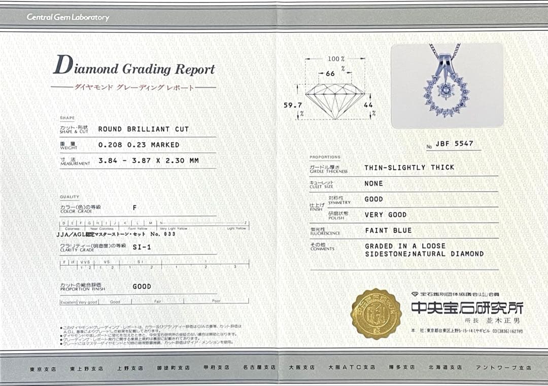 専用JA131★高級 ダイヤモンド0.438ct プラチナ ヘッド 鑑定書付