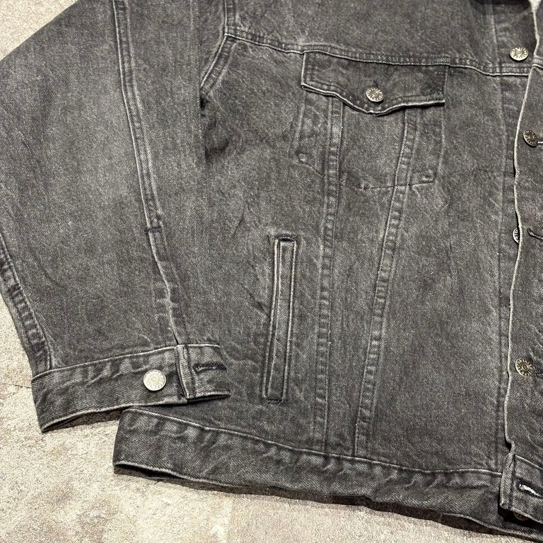 【SALE】USA製　デニムジャケット　黒　ブラック　2XL 先染め　短丈