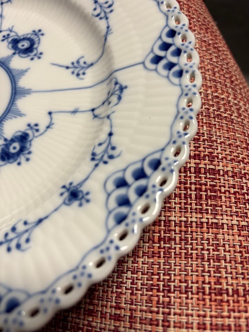 ロイヤルコペンハーゲン ブルーフルーテッドフルレース 中皿 23cm 2枚セット