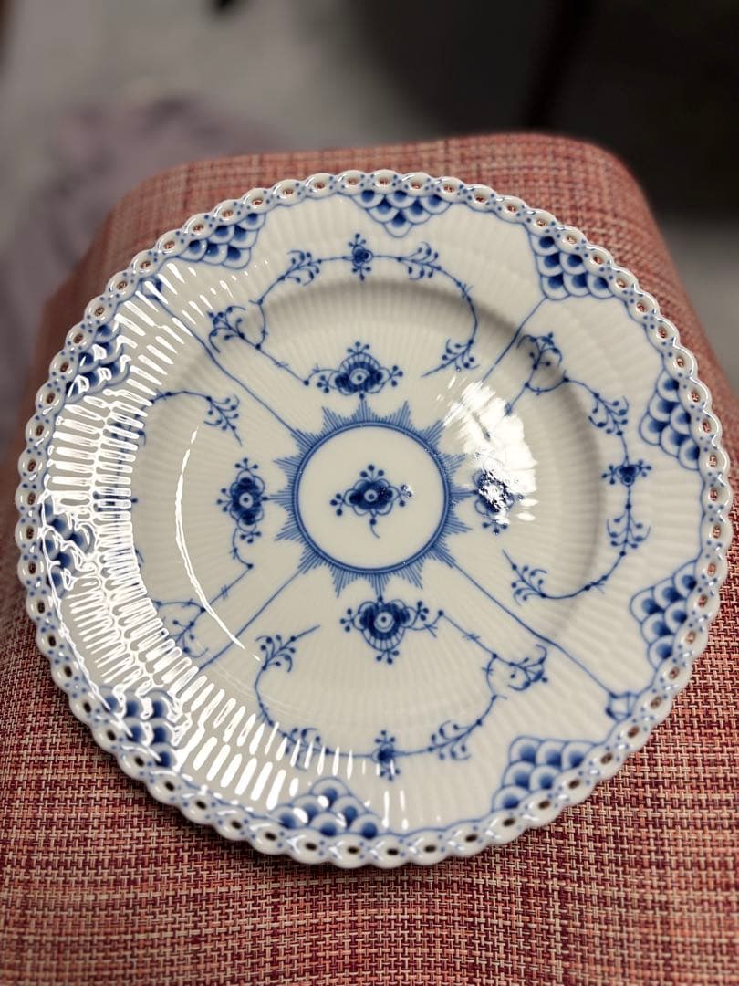 ロイヤルコペンハーゲン ブルーフルーテッドフルレース 中皿 23cm 2枚セット