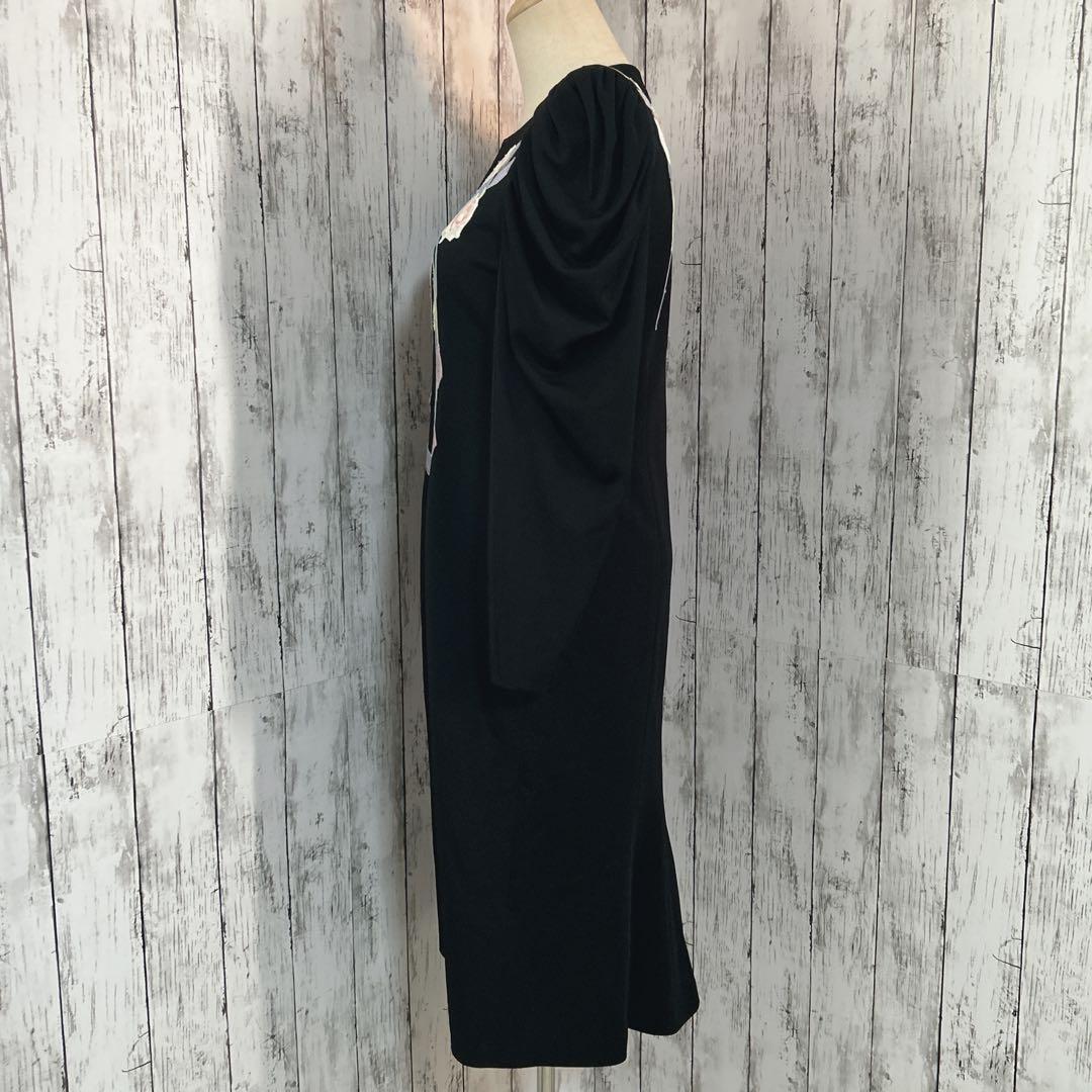 極美品【ミズレイコ】ローズ刺繍ロングワンピース 日本製 ヴィンテージ