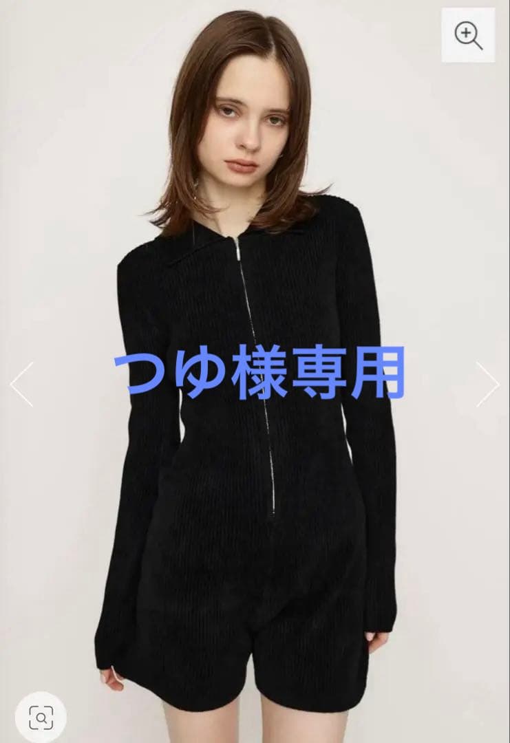 SLY FRONT ZIP MOLE YARN ロンパース