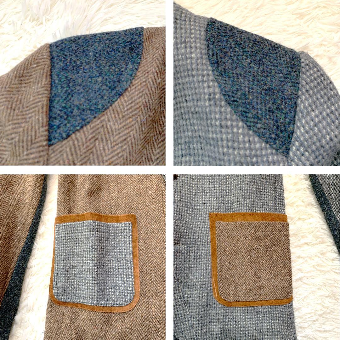 ※専用 ハリスツイード クレイジーパターン ジャケット L くるみボタン