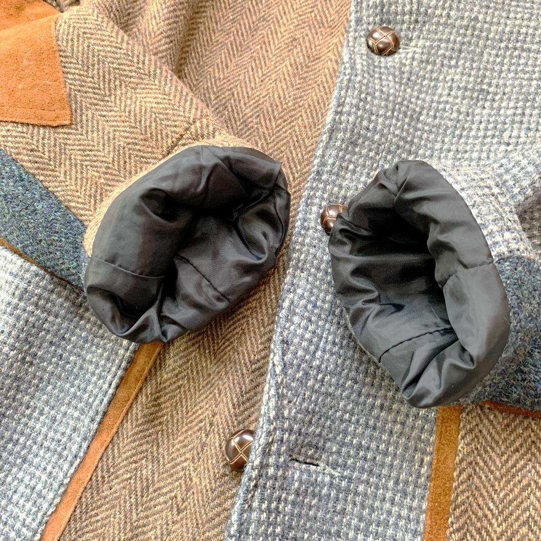 ※専用 ハリスツイード クレイジーパターン ジャケット L くるみボタン