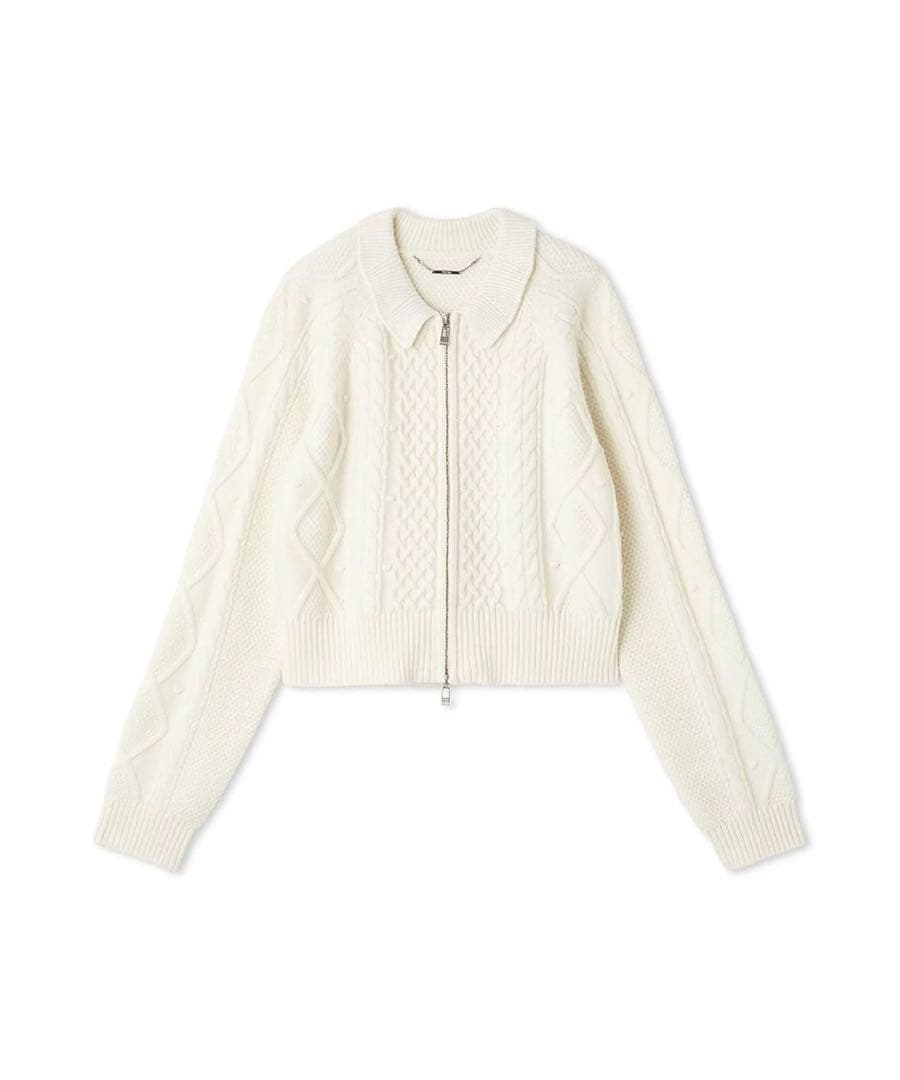 セルフォード アラン柄ニットブルゾン