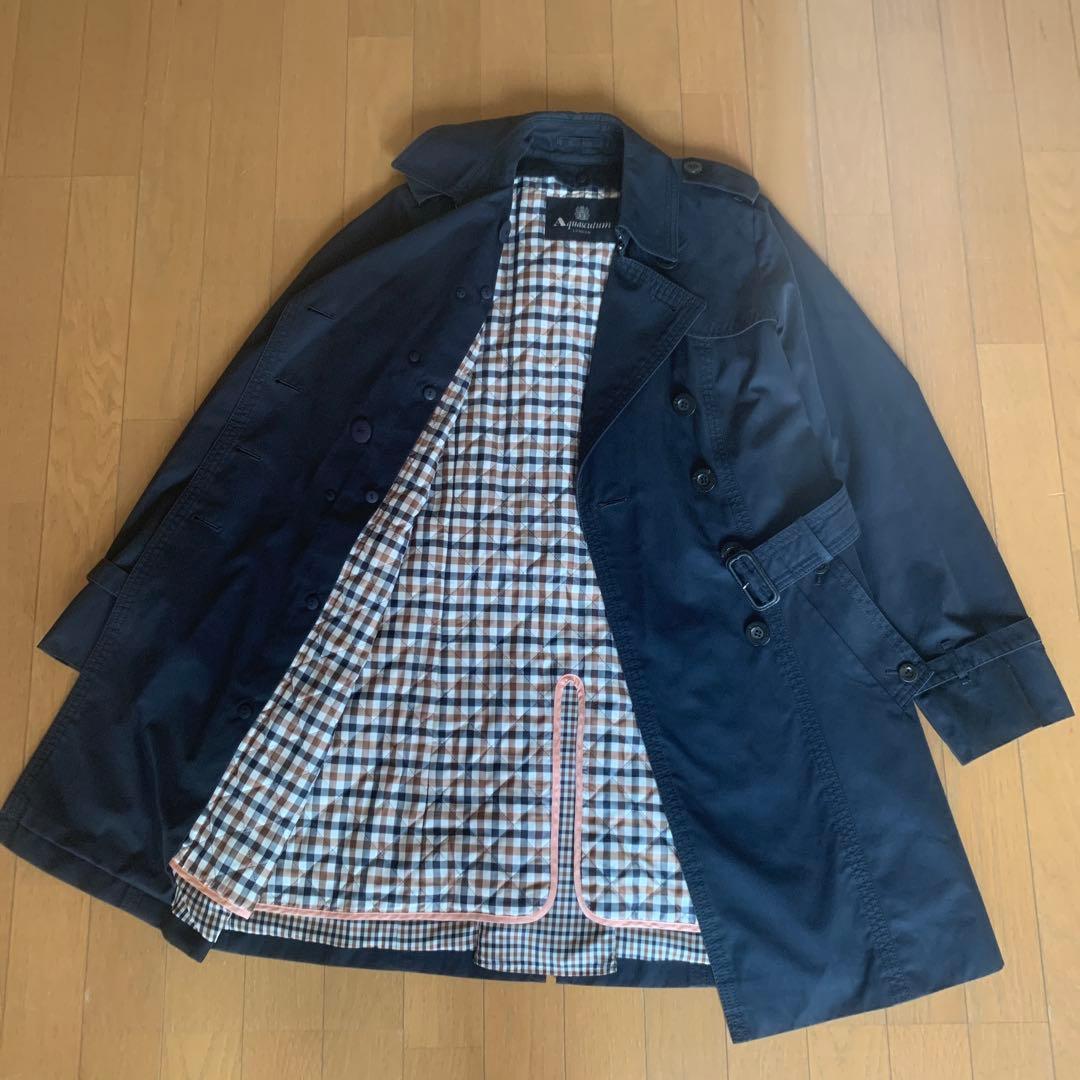 masamania アクアスキュータム トレンチコート ネイビー