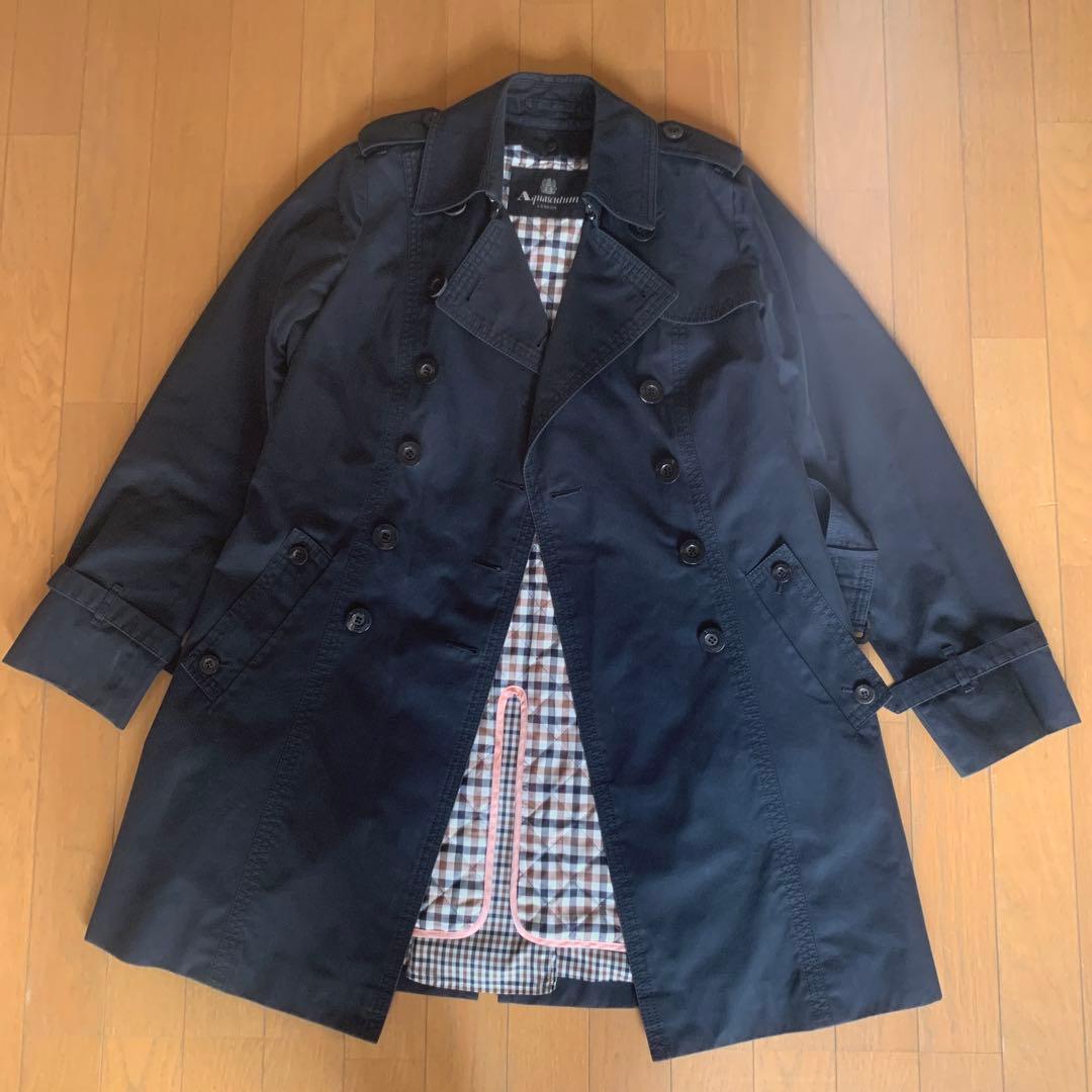 masamania アクアスキュータム トレンチコート ネイビー