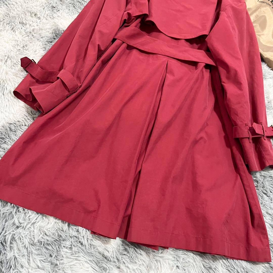 Burberrs トレンチコート　ノバチェック　赤　金ボタン　ベルト付き　9AR