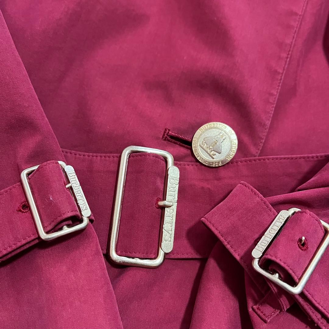 Burberrs トレンチコート　ノバチェック　赤　金ボタン　ベルト付き　9AR