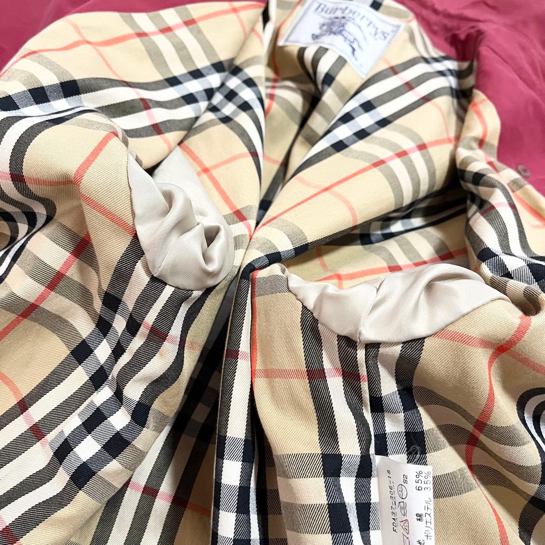 Burberrs トレンチコート　ノバチェック　赤　金ボタン　ベルト付き　9AR