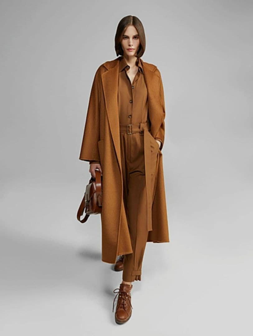 超美品　MaxMaraカシミヤコート　リュドミラ　キャメル34　＆セーブルファー