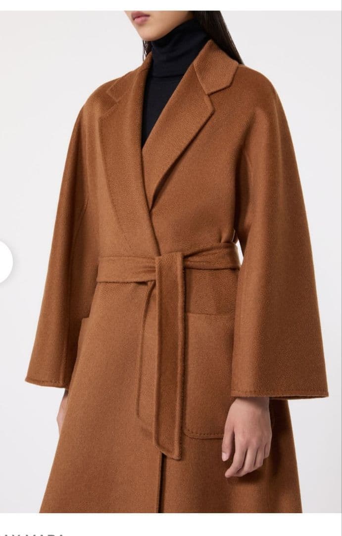 超美品　MaxMaraカシミヤコート　リュドミラ　キャメル34　＆セーブルファー