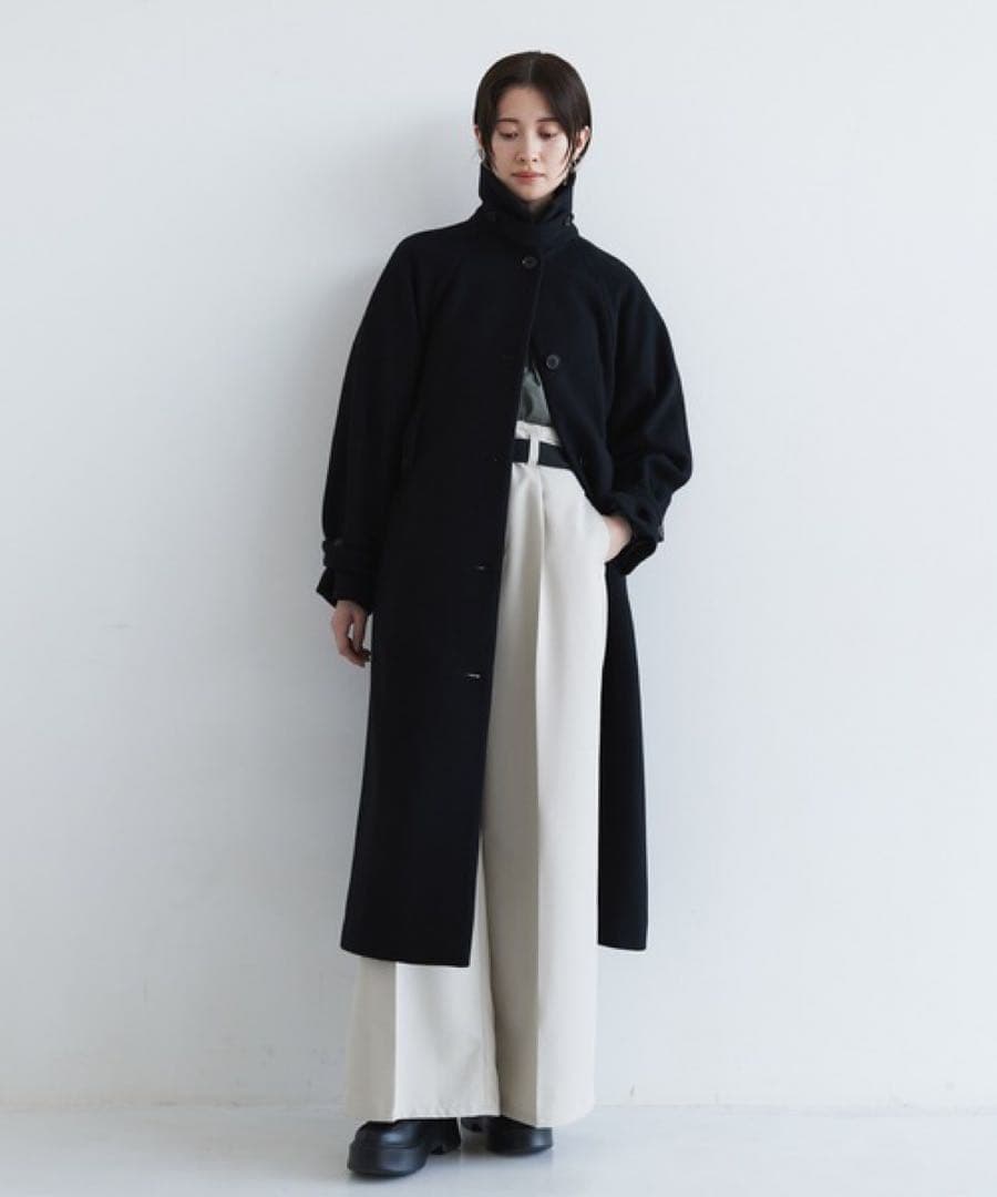 united tokyo 2wayステンカラーコート　ロング　ブラック　サイズ2