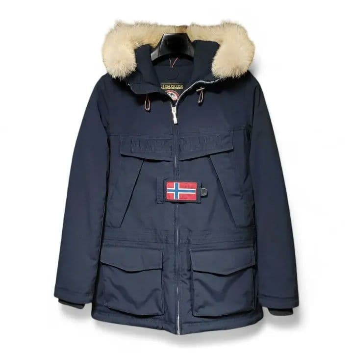 【美品】ナパピリ リアルファー付 高機能ジャケット ネイビー Mサイズ