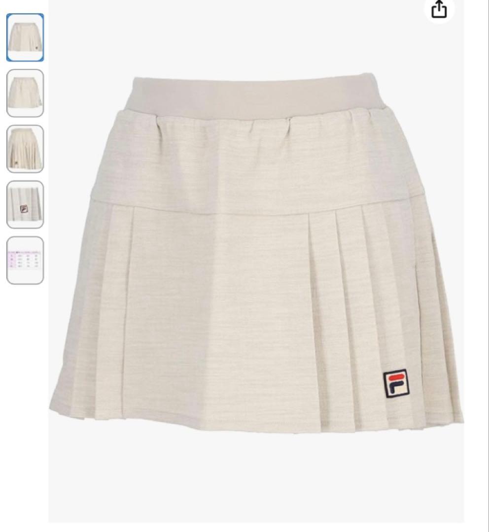 FILA ベージュ プリーツスカート　EL0055 テニススコート