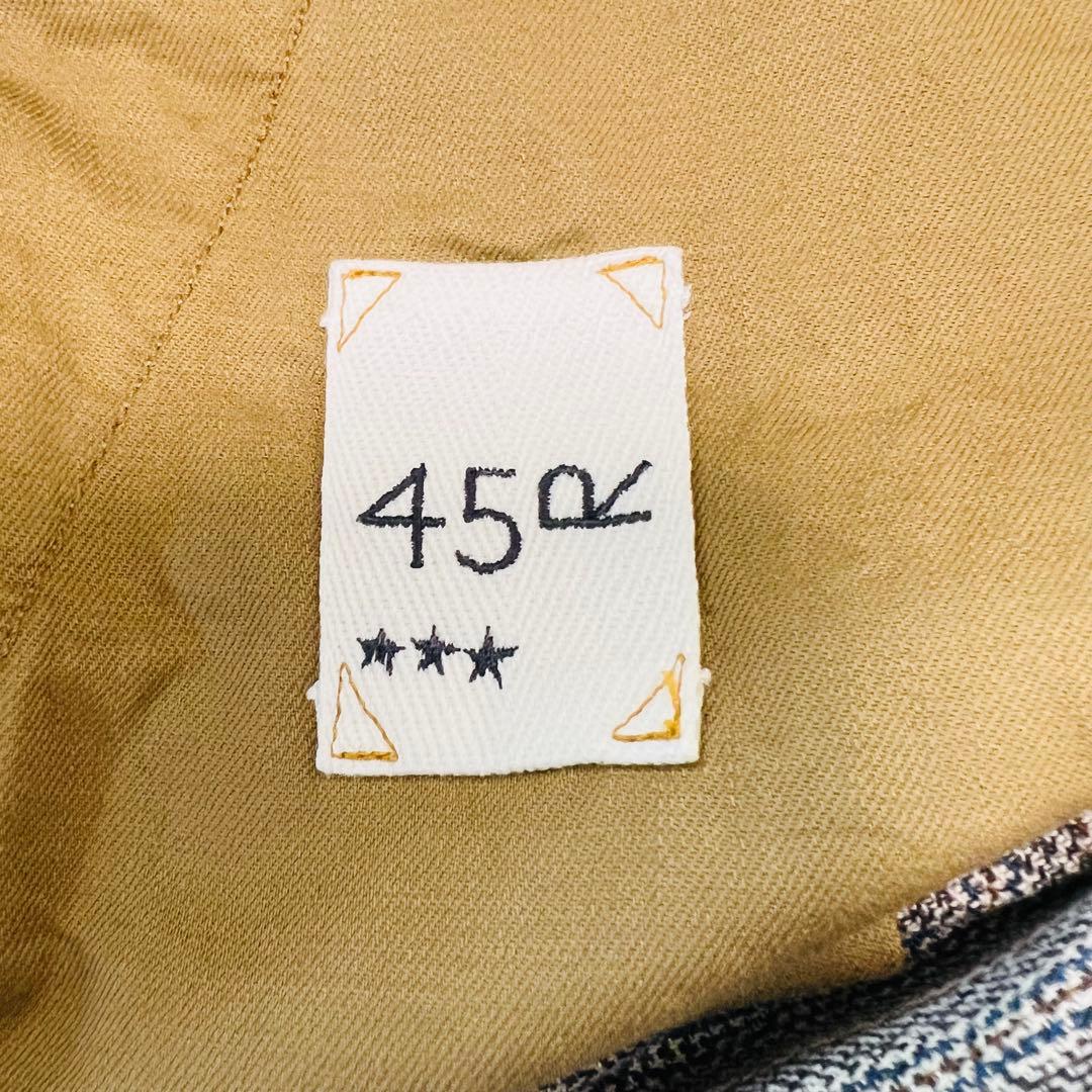 近年 45r コットンツイードの908みゆきパンツ チェックパンツ　グレー　現行