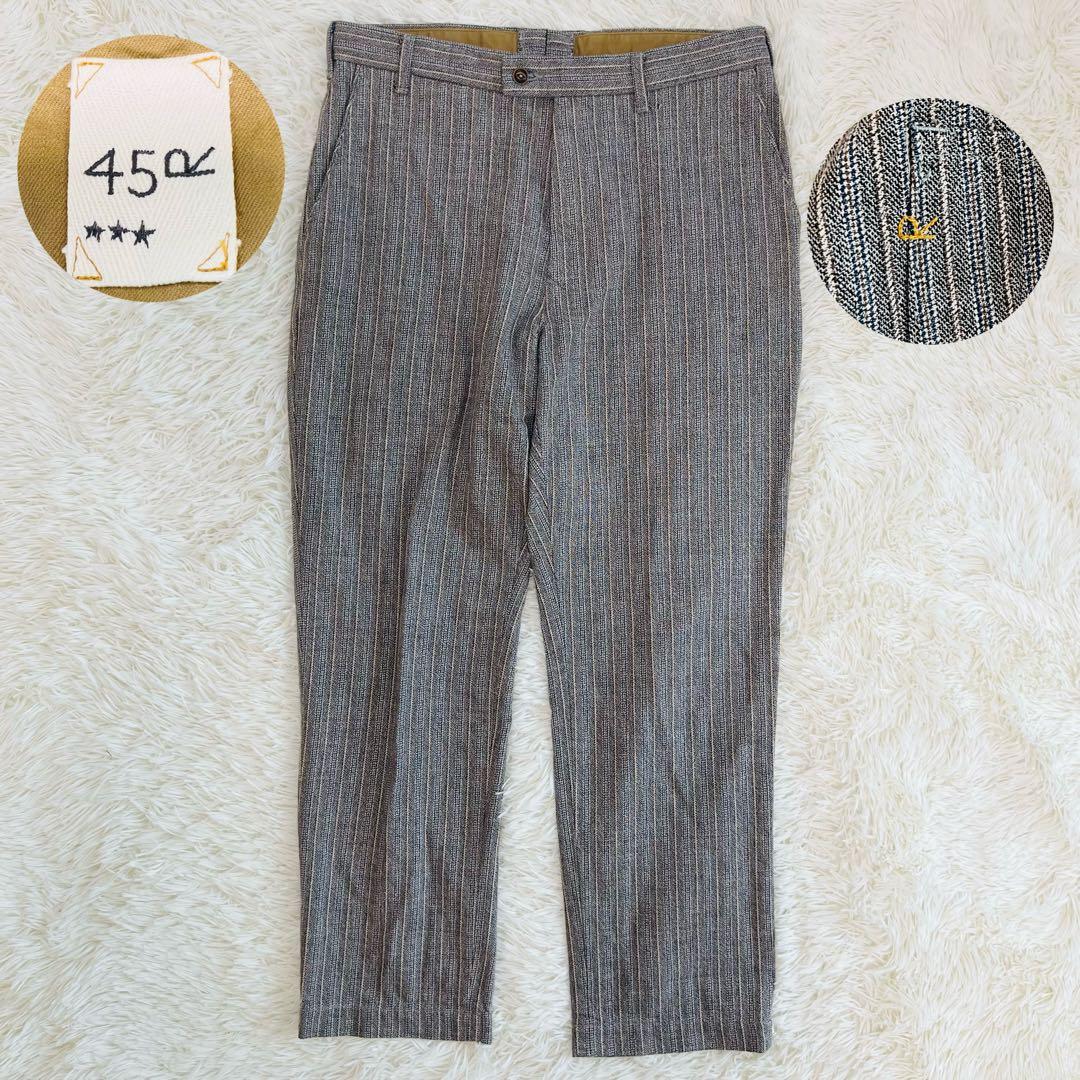 近年 45r コットンツイードの908みゆきパンツ チェックパンツ　グレー　現行