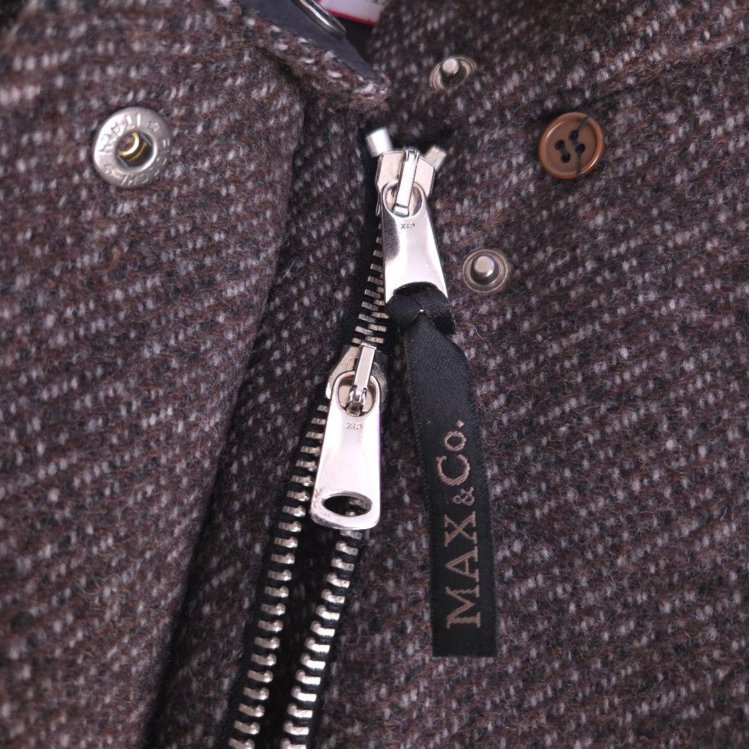 美品 マックスマーラ ウールコート XL ファーフード 切り替え 大きいサイズ