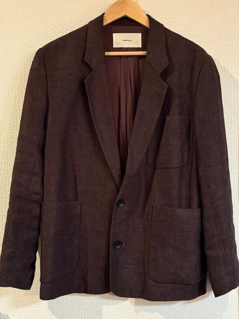 TODAYFUL Boyfriend Linen Jacket チョコ　36