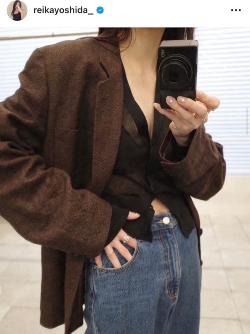 TODAYFUL Boyfriend Linen Jacket チョコ　36