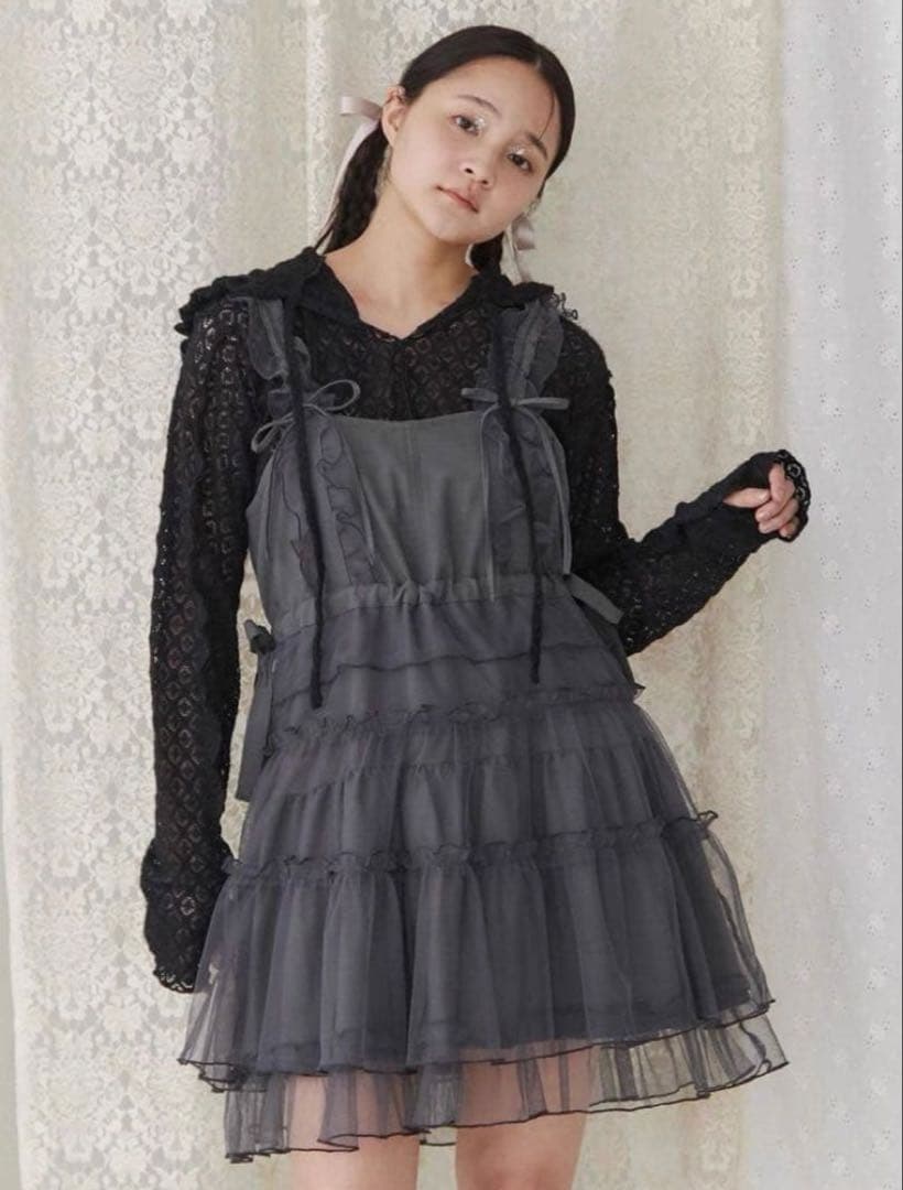 松本かれんちゃん着用　merry Jenny チュールドロストキャミワンピース